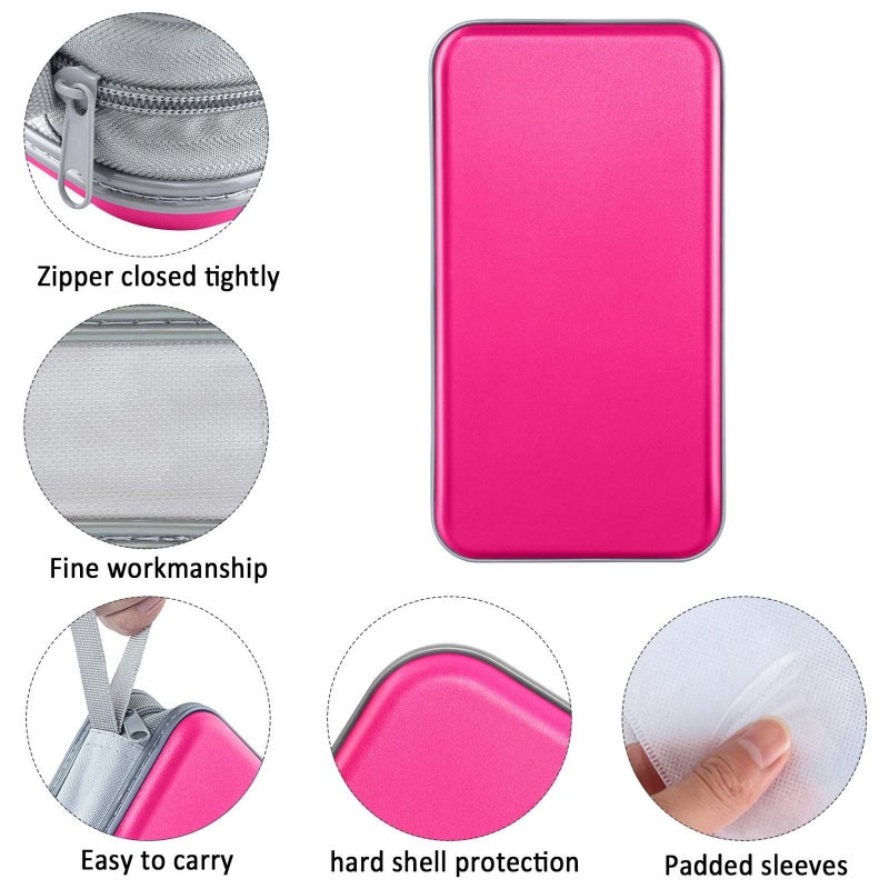 Siveit CD Case Holder, 80 Capacity CD/DVD Case Holders Wallet Hard Plastic CD DVD Disc Cases Storage Binder for Car Home Office Travel (Hot Pink) - Image 2